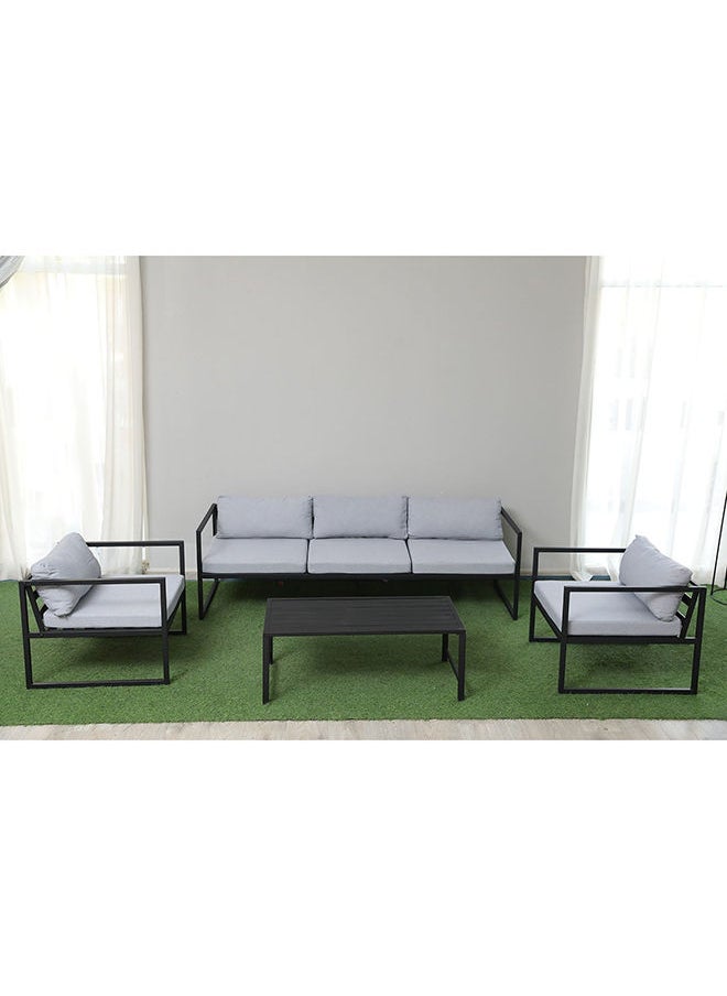 Pan Home - Altenburg Garden Sofa Set (3+1+1+C.T) | Grey | Fabric | - Image 1