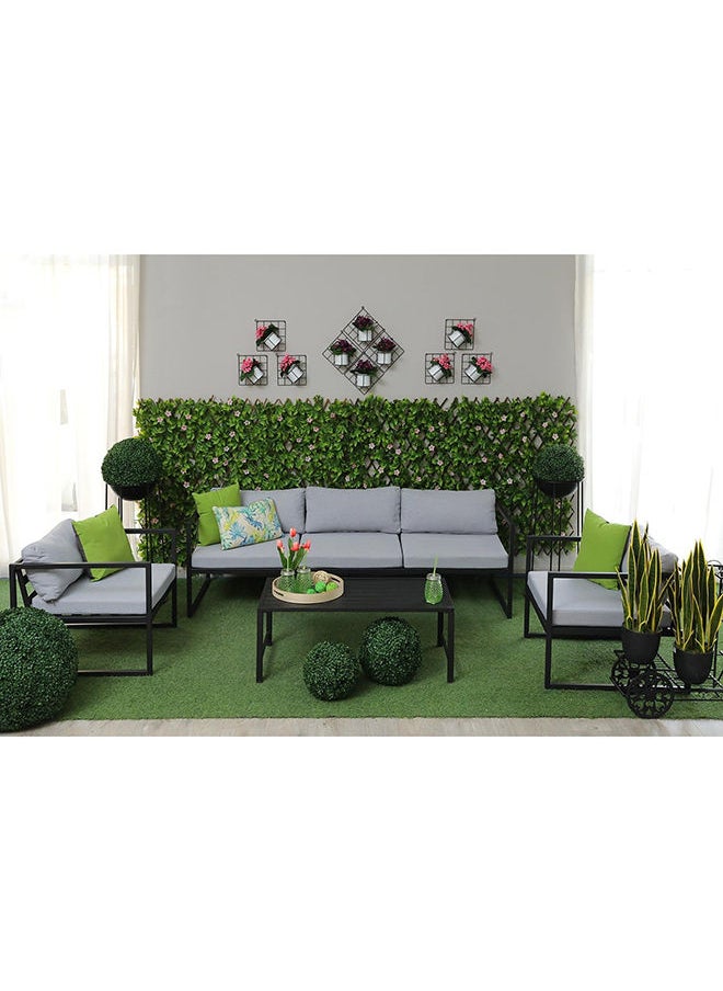 Pan Home - Altenburg Garden Sofa Set (3+1+1+C.T) | Grey | Fabric | - Image 1