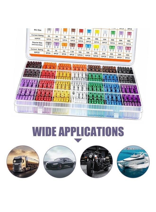 Ferianl 300PCS Car Fuses Assortment Kit, Micro & Mini & Standard Blade Fuse Kit, Universal Replacement Blade Fuses for Auto, Sedan, Boat, RV (2A/3A/5A/7.5A/10A/15A/20A/25A/30A/35A/40A) - Image 5