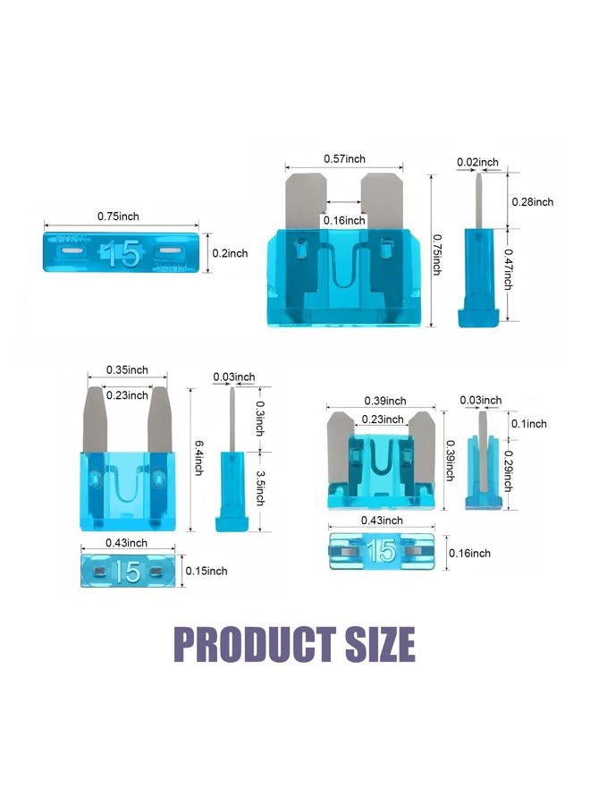 Ferianl 300PCS Car Fuses Assortment Kit, Micro & Mini & Standard Blade Fuse Kit, Universal Replacement Blade Fuses for Auto, Sedan, Boat, RV (2A/3A/5A/7.5A/10A/15A/20A/25A/30A/35A/40A) - Image 2