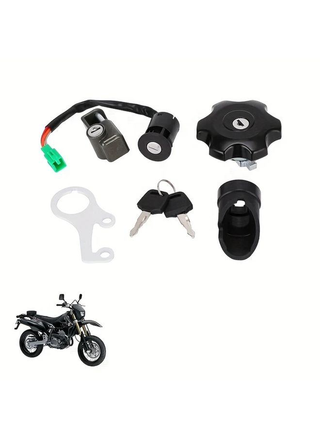 Black Key Start Button Air Top Lock Set For DRZ400SM 2015-2019 Off Road Motorcycle Ignition Key With Cover And Installation Manual - Image 1