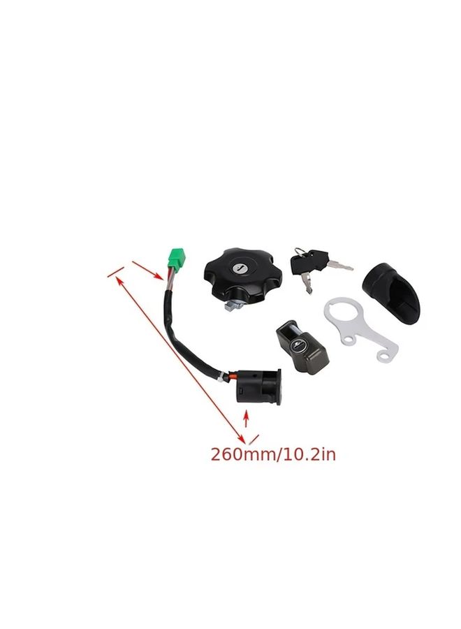 Black Key Start Button Air Top Lock Set For DRZ400SM 2015-2019 Off Road Motorcycle Ignition Key With Cover And Installation Manual - Image 2