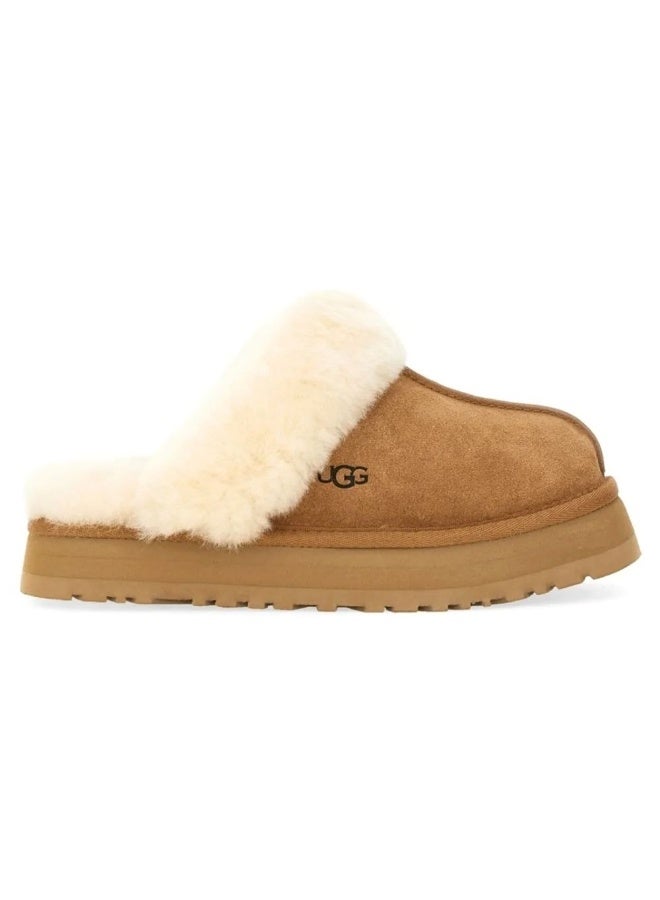 UGG Women’s Disquette Slipper – Sheepskin & Suede Platform Slide - Image 1