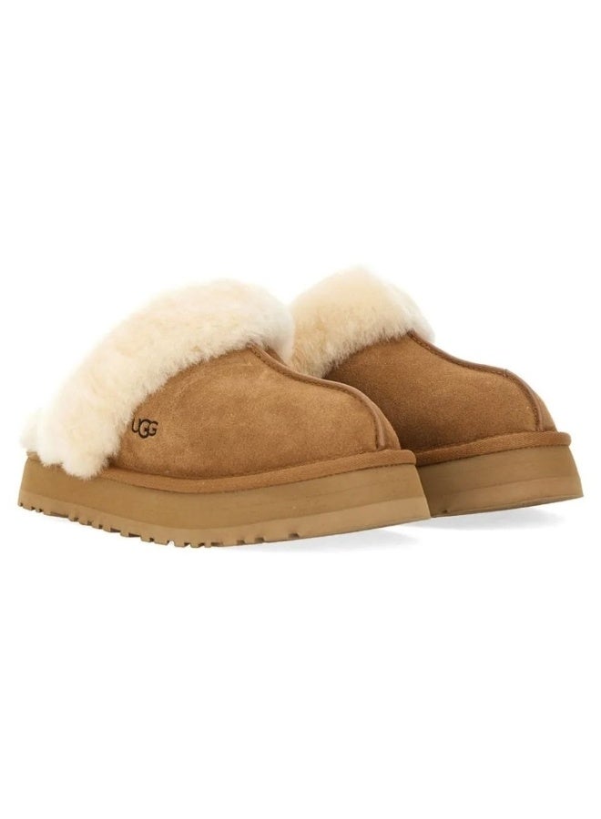 UGG Women’s Disquette Slipper – Sheepskin & Suede Platform Slide - Image 2