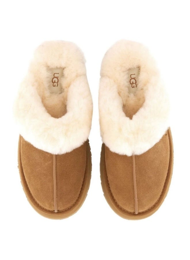UGG Women’s Disquette Slipper – Sheepskin & Suede Platform Slide - Image 3