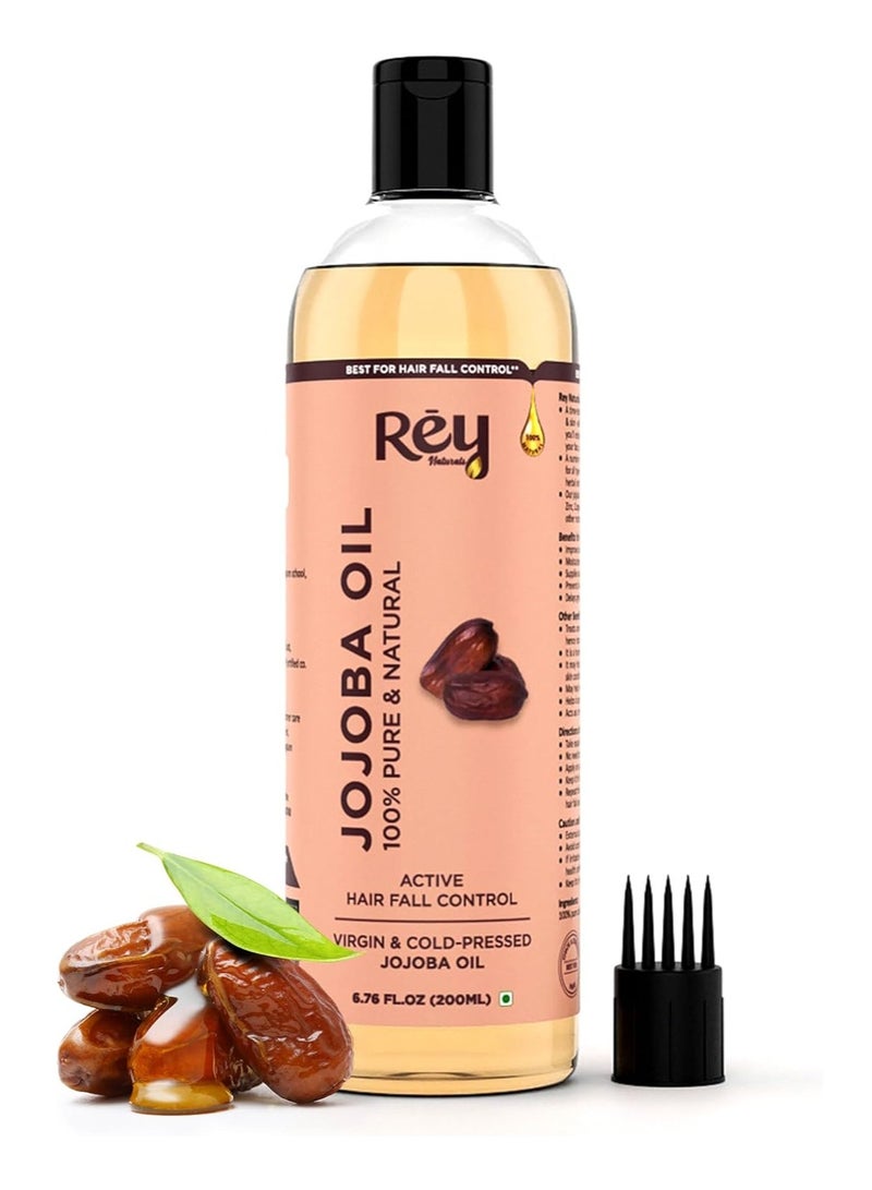 Rey Naturals ReyNaturals Cold Pressed Jojoba Oil For Hair Growth 200 ml - Image 1