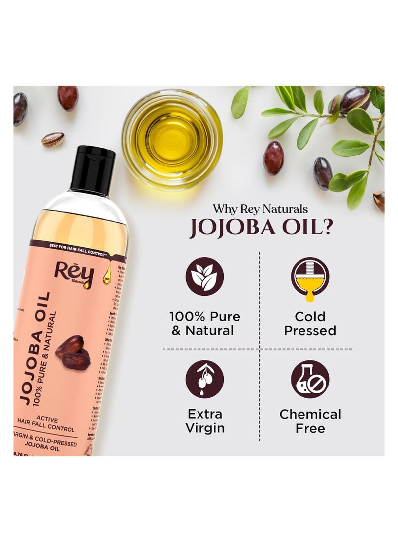 Rey Naturals ReyNaturals Cold Pressed Jojoba Oil For Hair Growth 200 ml - Image 2