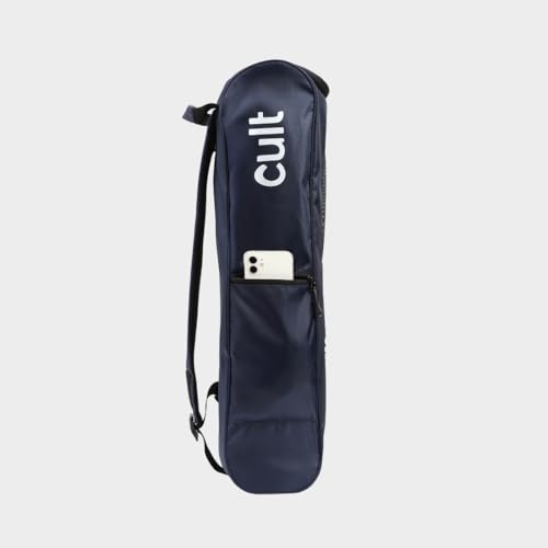 CULT Yoga Mat Carry Bag – Durable Polyester with Adjustable Shoulder Strap, Side Utility Pocket & Mesh Bottle Holder, Water-Resistant, Lightweight & Portable Cover – Fits Yoga Mats up to 6mm – Black. - Image 2