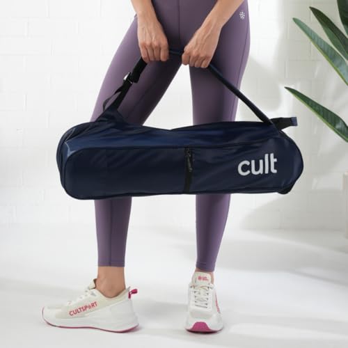 CULT Yoga Mat Carry Bag – Durable Polyester with Adjustable Shoulder Strap, Side Utility Pocket & Mesh Bottle Holder, Water-Resistant, Lightweight & Portable Cover – Fits Yoga Mats up to 6mm – Black. - Image 4