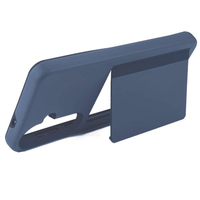 غطاء واقي | TPU+PC | Cyan | حامل بطاقات | حماية من السقوط | مقاوم للصدمات لـ Samsung Galaxy A72 - Image 4