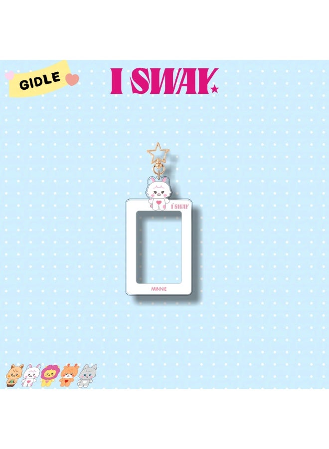 NIBEMINENT 1 - Piece （G)I-DLEKpop Photo Card Holder Pendant Key Chain ID Badge Holder ID Card Holder Photo Card Protector for School ID Office ID Access Card for Women Girls - Image 1