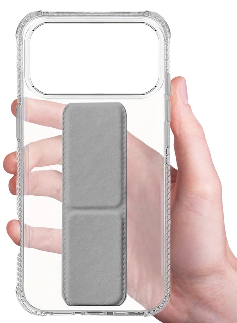 CATANES 2 Packs Finger Grip Clear Case Cover for iPhone 17 Pro- Kickstand Car Magnetic Holder Multi-function Protective Two-in-one Case with Privacy Screen Protector - Grey - Image 3