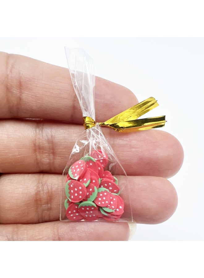 Miniature Snack Set For Dollhouse 1:12 Scale One Bag Of Dried Fruits And Candy Snacks Collectible Micro Model Garden Decoration-Color:a Bag Of Strawberries - Image 1