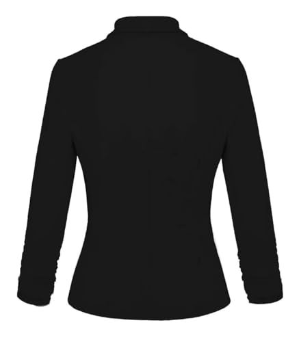 Hybrid & Company Women's Lightweight Casual Work Office Stretch Ponte Cardigan Blazer Jacket JK1131 Black X Large - Image 3