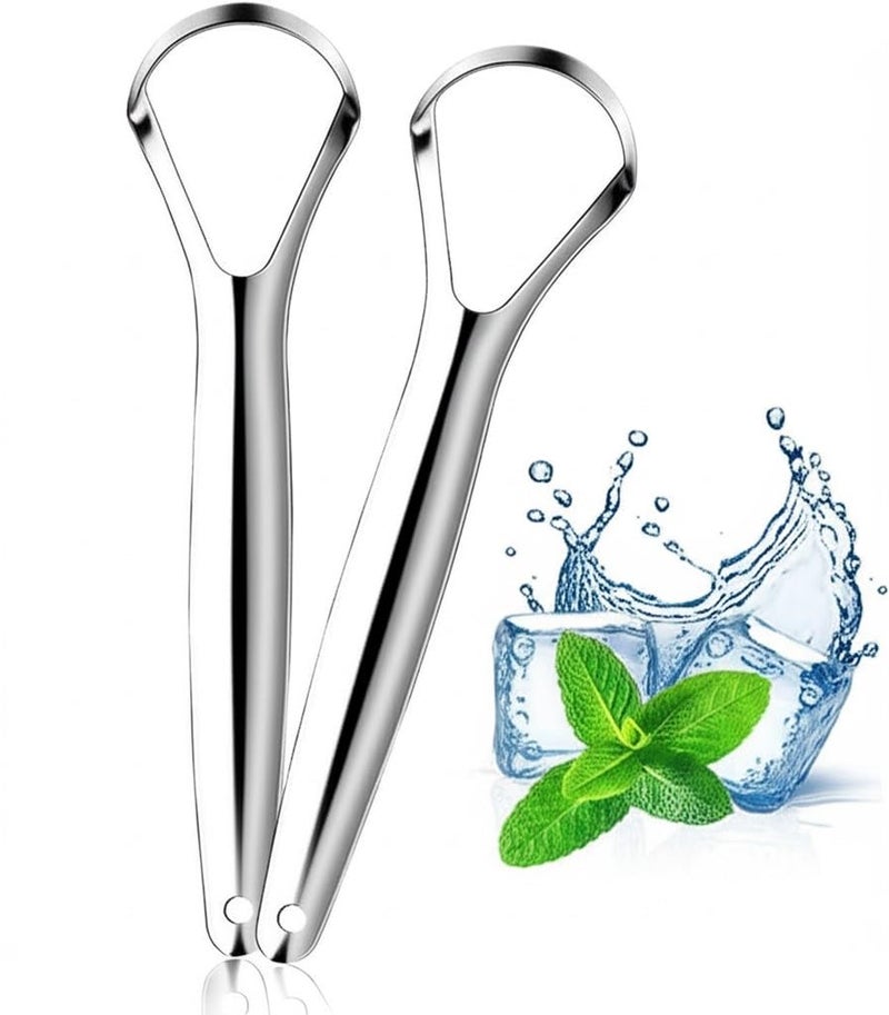 SMARAN Tongue Scraper - Stainless Steel Tongue Cleaner for Adults & Kids | Oral Care Tool to Reduce Bad Breath | Durable Metal Tongue Scraper for Fresh Breath & Daily Hygiene (PACK OF 2) - Image 1
