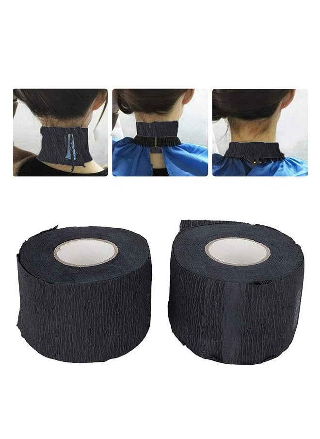 esowemsn 2 Rolls of Disposable and Flexible Black Barber Neck Strips for Hair Styling, Salon Cutting, Coloring, and Hairdressing  - Image 2