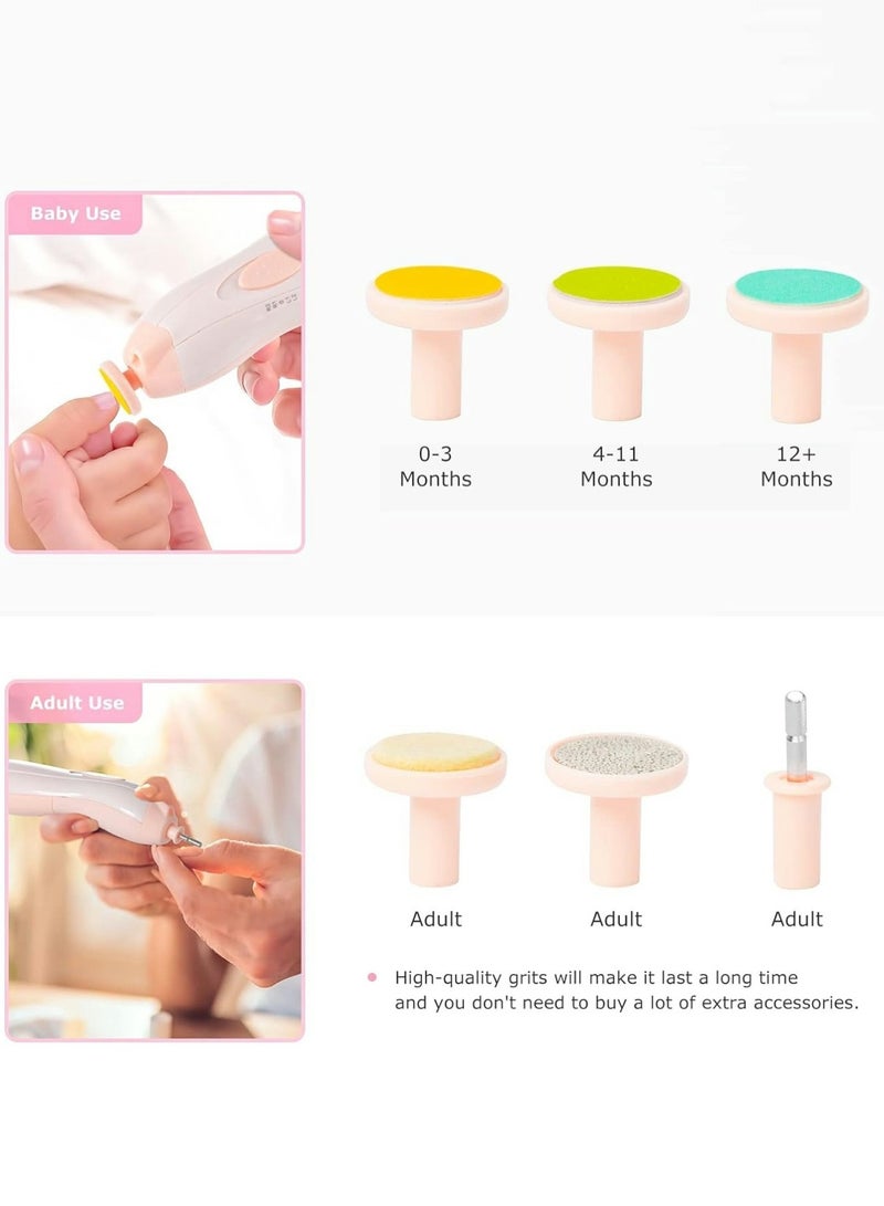 Baby Nail Filer and Baby Nail Clippers with Light Set,  Electric Infant Nail Trimmer Kit, for Newborn Toddler Kids Toes and Fingernails, Polish and Trim - Image 2