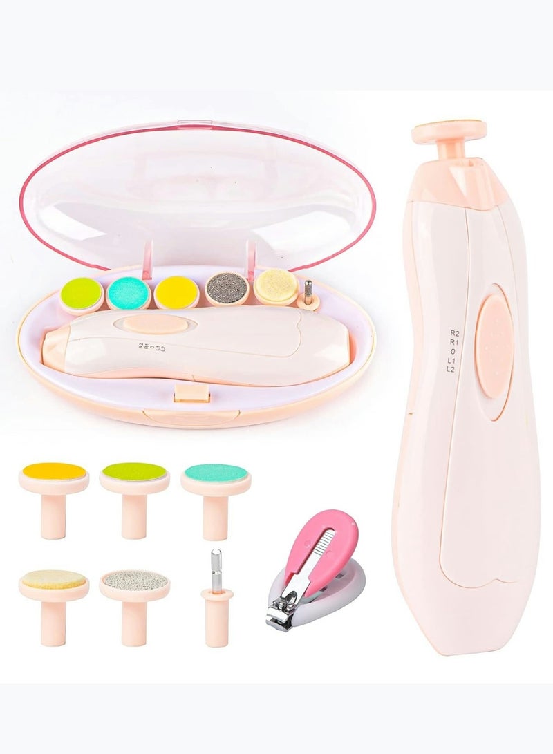 Baby Nail Filer and Baby Nail Clippers with Light Set,  Electric Infant Nail Trimmer Kit, for Newborn Toddler Kids Toes and Fingernails, Polish and Trim - Image 1