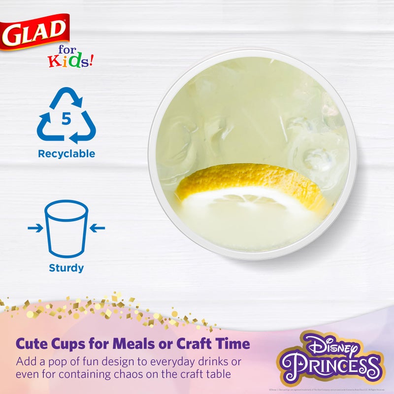 Glad for Kids Disney Princess 16oz Clear Plastic Cups | Disney Princess Plastic Cups  Kids Snack Cups | Kid-Friendly Plastic Cups for Everyday Use  16oz Plastic Cups 36 Ct - Image 3