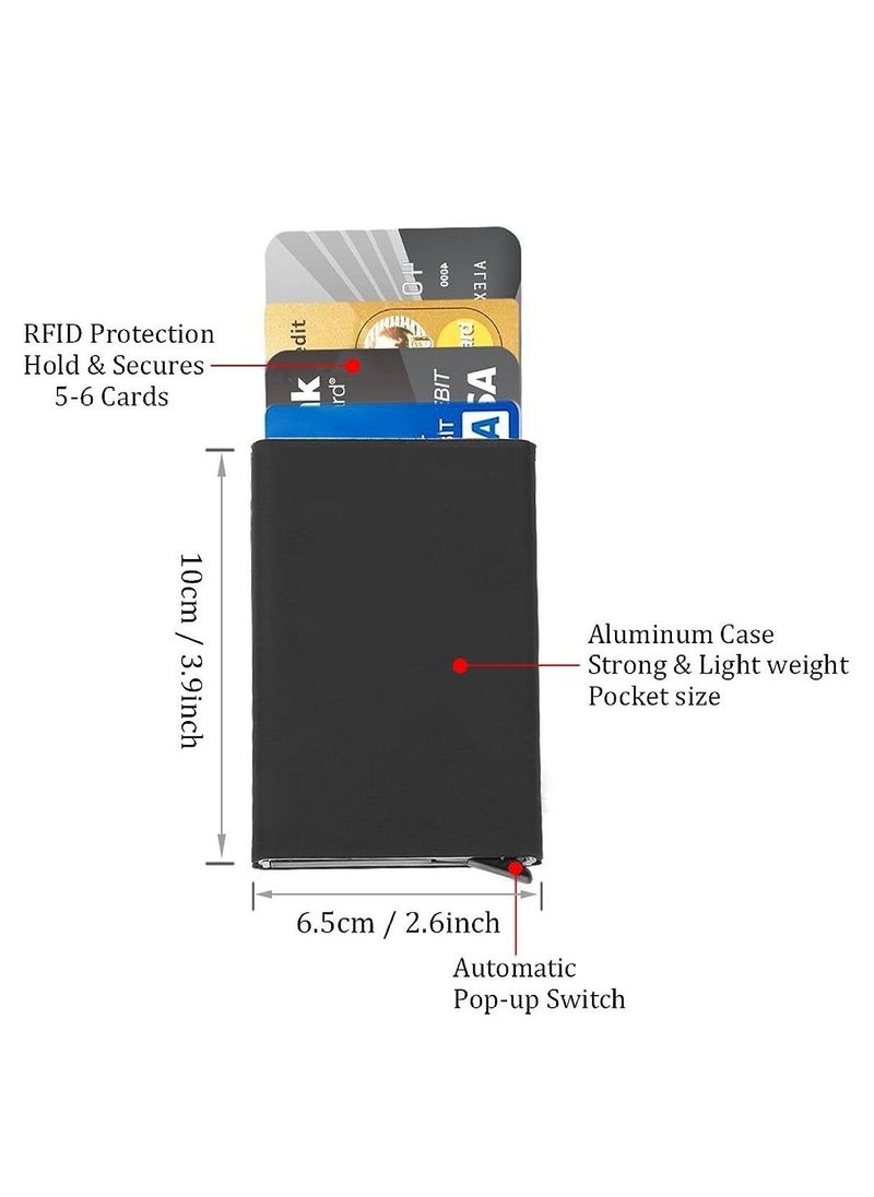 ماركة غير محددة محفظة حامل بطاقات الائتمان مع حماية Rfid، بنقرة واحدة تنزلق من 6 إلى 8 بطاقات  - Image 3