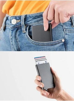 Generic Credit Card Holder Wallet With Rfid Protection, One Click 6 to 8 Cards Slide Out  - Image 5