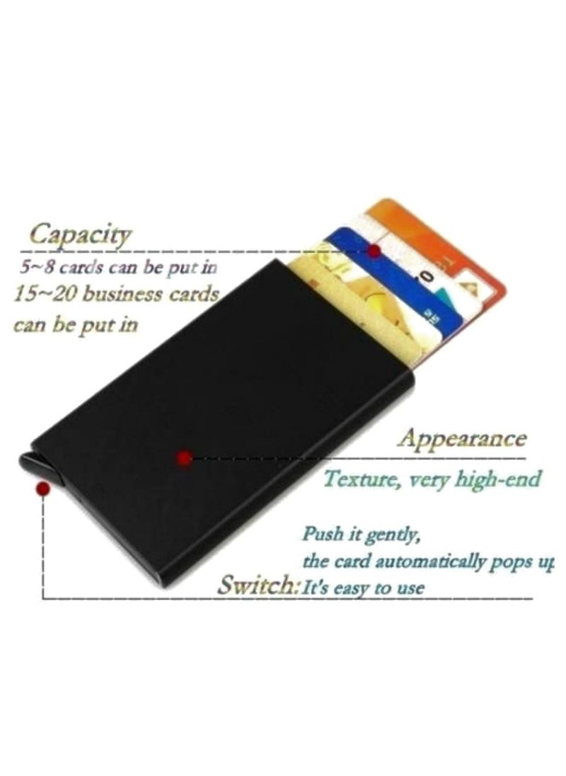 ماركة غير محددة محفظة حامل بطاقات الائتمان مع حماية Rfid، بنقرة واحدة تنزلق من 6 إلى 8 بطاقات  - Image 4