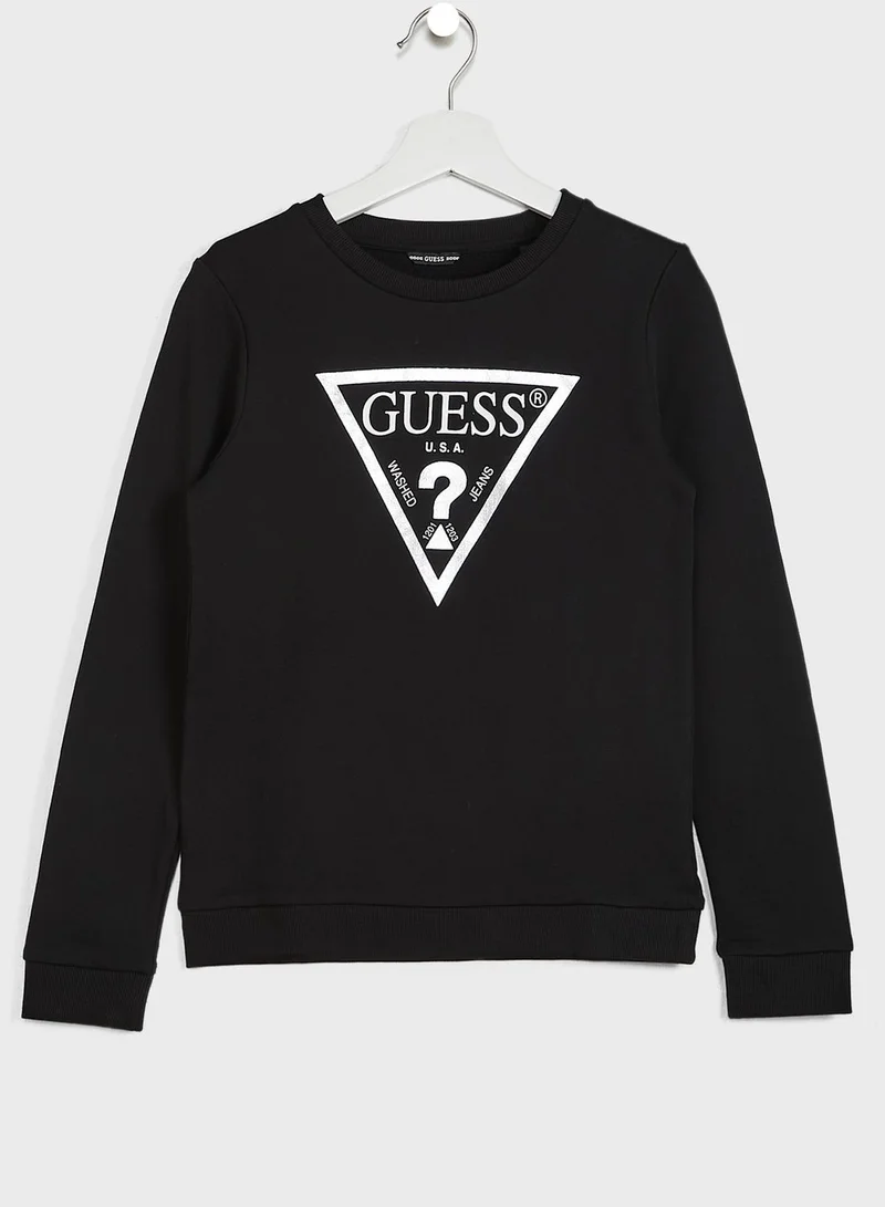 GUESS Kids Foil Triangle Logo Sweatshirt