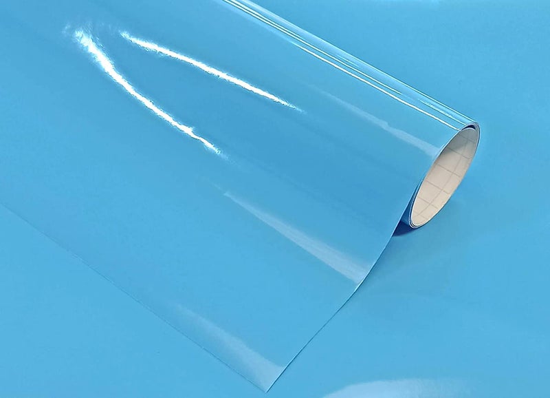 HAPPYMATES Vinyl Car Wrap Sheet Sticker Styling Car Self Adhesive Vinyl DIY Film Air Release Car Wrapping Glossy Vinyl for Car,Laptop,Motorcycle,Smartphone Case (1 feet x 6 feet, Sky Blue) - Image 4