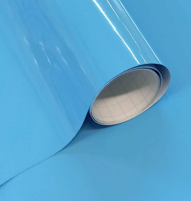 HAPPYMATES Vinyl Car Wrap Sheet Sticker Styling Car Self Adhesive Vinyl DIY Film Air Release Car Wrapping Glossy Vinyl for Car,Laptop,Motorcycle,Smartphone Case (1 feet x 6 feet, Sky Blue) - Image 1