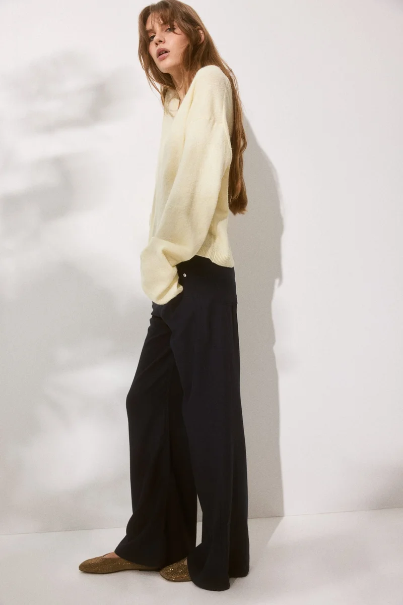 H&M Wide linen-blend trousers