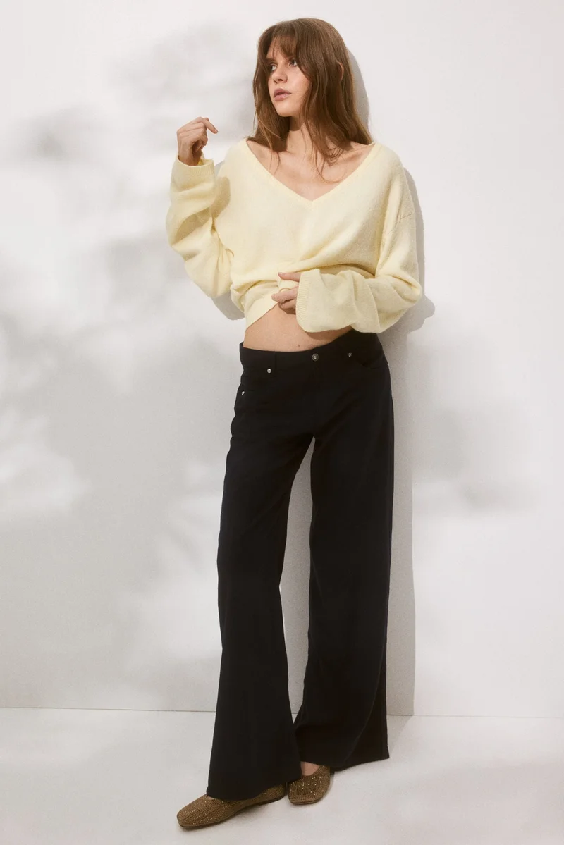 H&M Wide linen-blend trousers