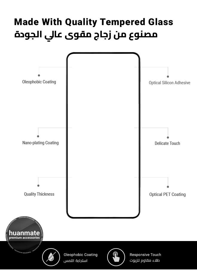 huanmate - 2 Pieces Tecno Spark 20 Pro Screen Protector – Premium Edge to Edge Tempered Glass, High Transparency, Delicate Touch, Anti-Explosion, Smooth Arc Edges, Easy Installation - Image 1