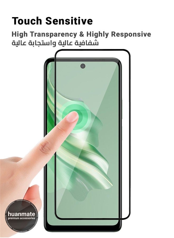 huanmate - 2 Pieces Tecno Spark 20 Pro Screen Protector – Premium Edge to Edge Tempered Glass, High Transparency, Delicate Touch, Anti-Explosion, Smooth Arc Edges, Easy Installation - Image 1