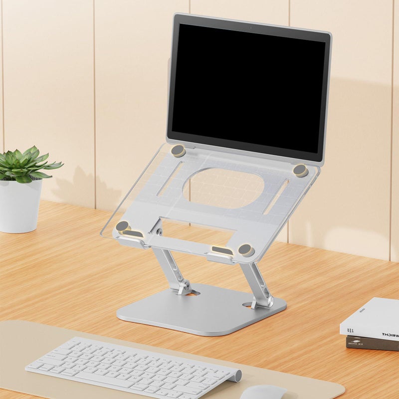 Black Laptop Stand Active Cooling Holder For 17 Inch Laptops Tablets Notebooks Home Office Bracket - Image 3