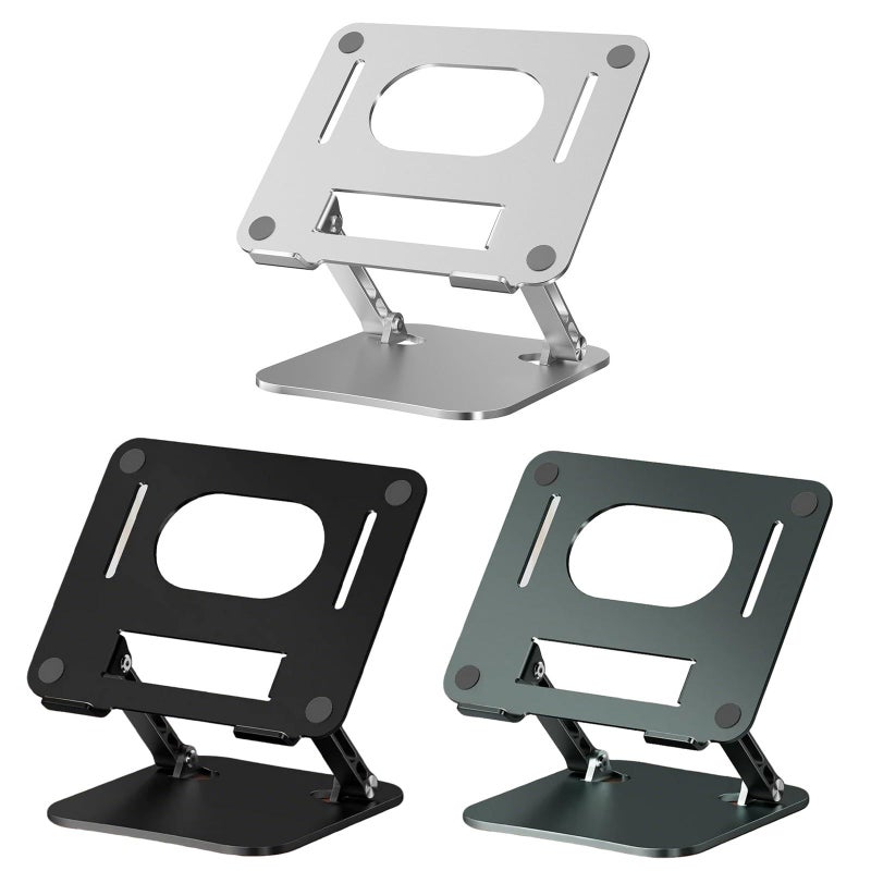 Black Laptop Stand Active Cooling Holder For 17 Inch Laptops Tablets Notebooks Home Office Bracket - Image 5