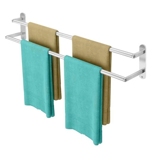XEENEW Double Towel Bar 32 Inch Towel Rack for Bathroom Wall Mount Bathroom Towel Holder Stainless Steel Bathroom Towel Rack Double Towel Hanger Towel RodBrushed Nickel - Image 1