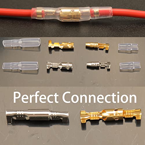Feggizuli 400PCS 3.9mm Bullet Connectors Male and Female, Brass Bullet Terminal Connectors with Insulation Sleeve, Crimp Terminal Connectors Automotive Electrical Connectors Motorcycle Connector Kit - Image 5