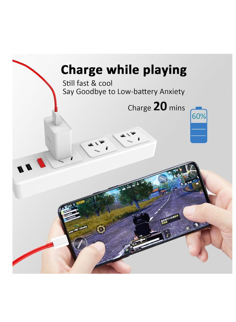 محول طاقة SUPERVOOC 80W لهواتف OnePlus، كابل شحن Warp USB C بطول 1 متر لهواتف OnePlus، شاحن حائط نوع A سريع الشحن لهواتف OnePlus Nord 3 2T CE 4 3 2 Lite 15 14 13 12 12R 11 10T 10 9 Pro 8T 7 7 Pro وهواتف Oppo/Realme الذكية. - Image 3