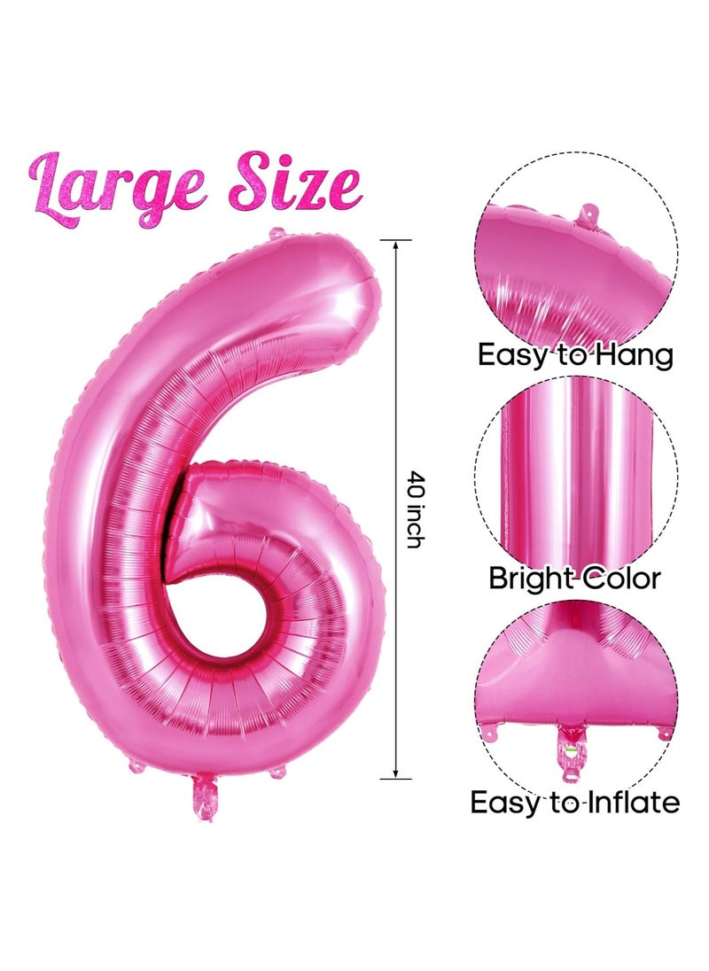 40 Inch Gold Digit Helium Foil Birthday Party Balloons Number 6  - Image 3