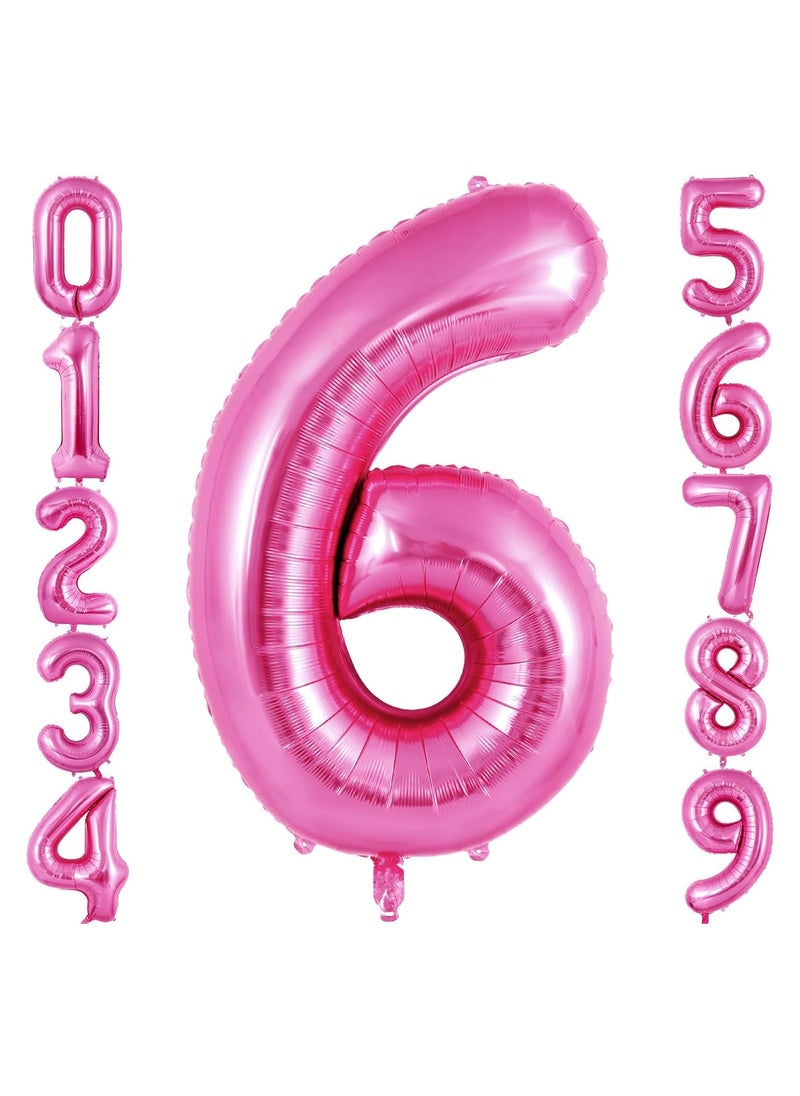 40 Inch Gold Digit Helium Foil Birthday Party Balloons Number 6  - Image 1