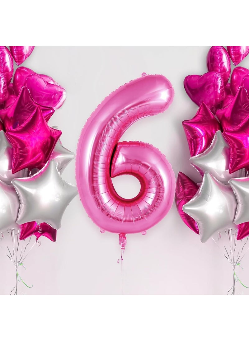 40 Inch Gold Digit Helium Foil Birthday Party Balloons Number 6  - Image 2