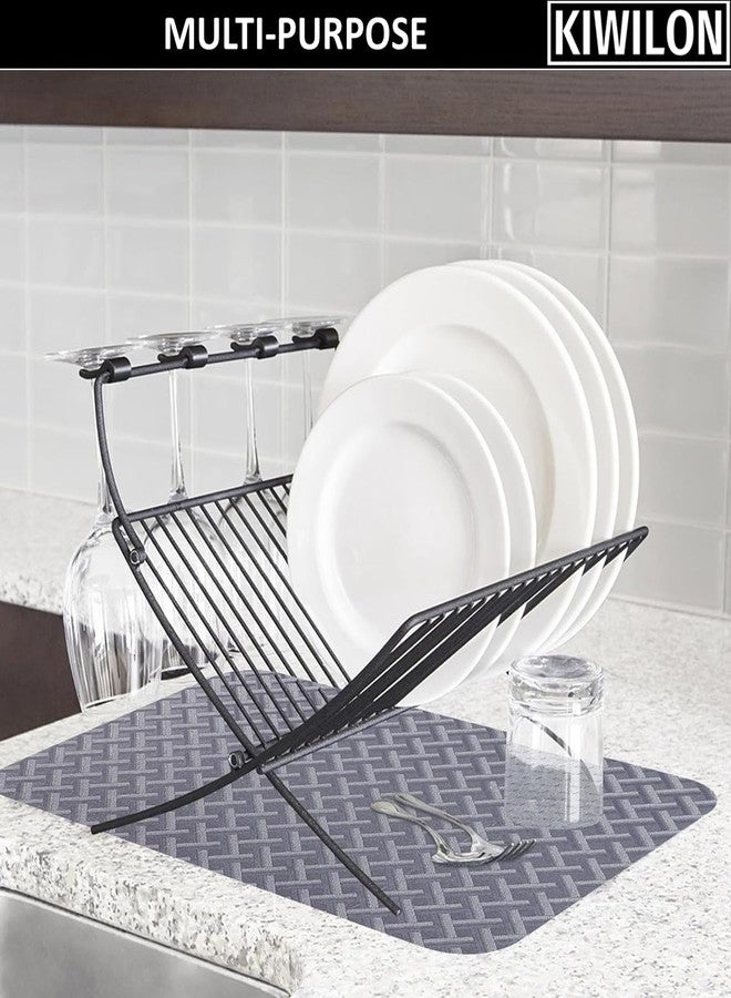 Kiwilon Dining Table Placemats - Set of 6 Premium Polyester Placemats | Stain Resistant & Waterproof Mats for Kitchen Table | Perfect Tablemats for Home & Kitchen Décor | Grey Color Dining Table Mats - Image 4