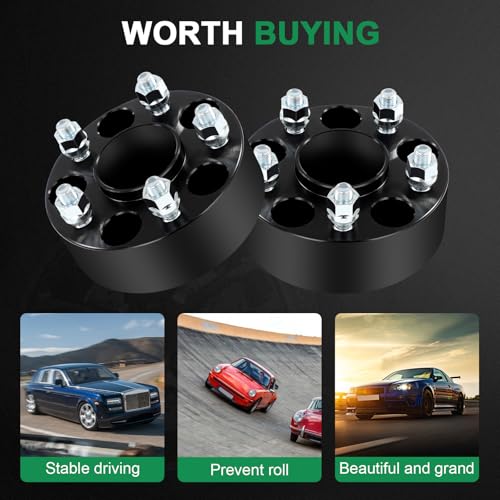 SCITOO 1.25 inch Wheel Spacers 5x4.5 2X for ford Explorer 2020-2023,for ford for Mustang 2015-2023,for ford GT 2017-2020,for Lincoln Aviator Bore 70.5mm Studs 14x1.5 5x114.3 Wheel Spacers Adapters - Image 5