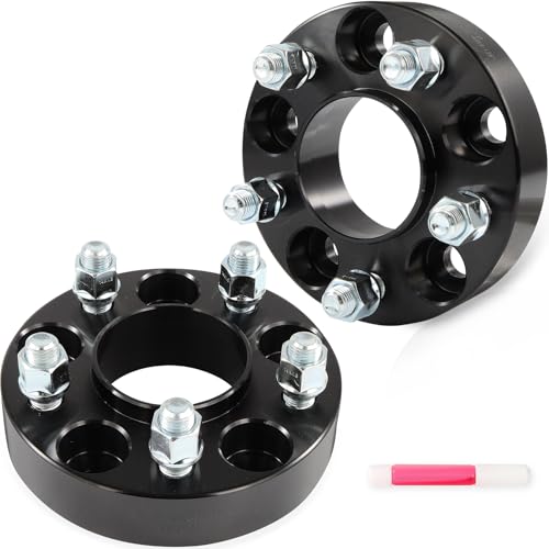 SCITOO 1.25 inch Wheel Spacers 5x4.5 2X for ford Explorer 2020-2023,for ford for Mustang 2015-2023,for ford GT 2017-2020,for Lincoln Aviator Bore 70.5mm Studs 14x1.5 5x114.3 Wheel Spacers Adapters - Image 1