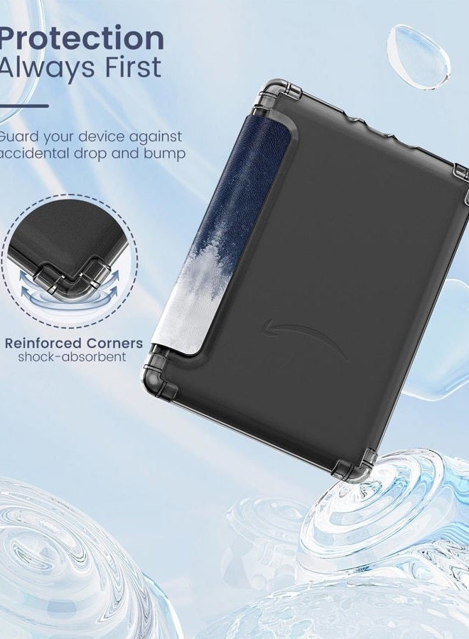 MoKo Case for 6" Kindle (11th Generation-2024/2022 Release), Ultra Clear Soft Flexible Transparent TPU Back Cover Light Shell with Auto Wake/Sleep for Kindle 11th Generation 2024, Gray Forest - Image 3
