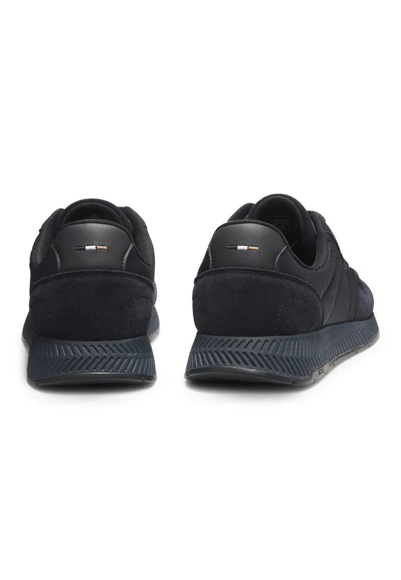 BOSS Padded nylon trainers with suede trims
