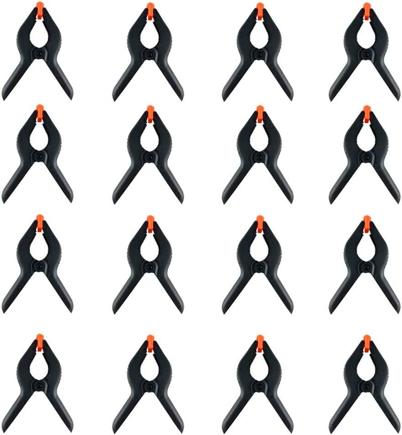 WAENLIR 16-Piece 3.5 inch Nylon Spring Clamp Set Plastics Clips for backdrop, Wood Working, Photography, Craft, Art DIY - Image 1