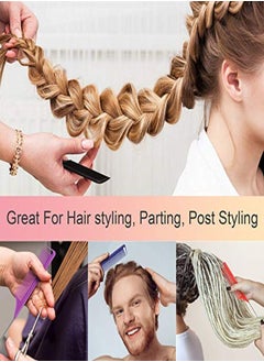 Patelai 8 Pieces Pintail Comb Rat Tail Comb Hairdressing Styling Comb Antistatic Heat Resistant Tail Comb Teasing Comb Parting Comb For Hair Salon Home Supplies 8 Colors  - Image 4