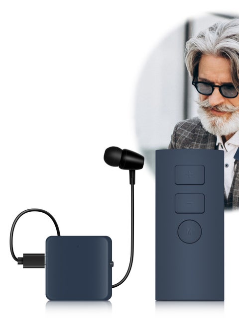 Britzgo 【Innovative Remote-Control】 Split-Style Hearing Aid with Collar Clip + Comfortable Earphone Wire + Remote Volume/Mode Adjustment – Rechargeable Hearing Amplifier Designed for Seniors