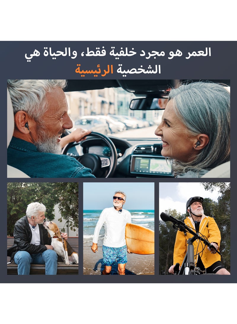 Britzgo 【Innovative Remote-Control】 Split-Style Hearing Aid with Collar Clip + Comfortable Earphone Wire + Remote Volume/Mode Adjustment – Rechargeable Hearing Amplifier Designed for Seniors